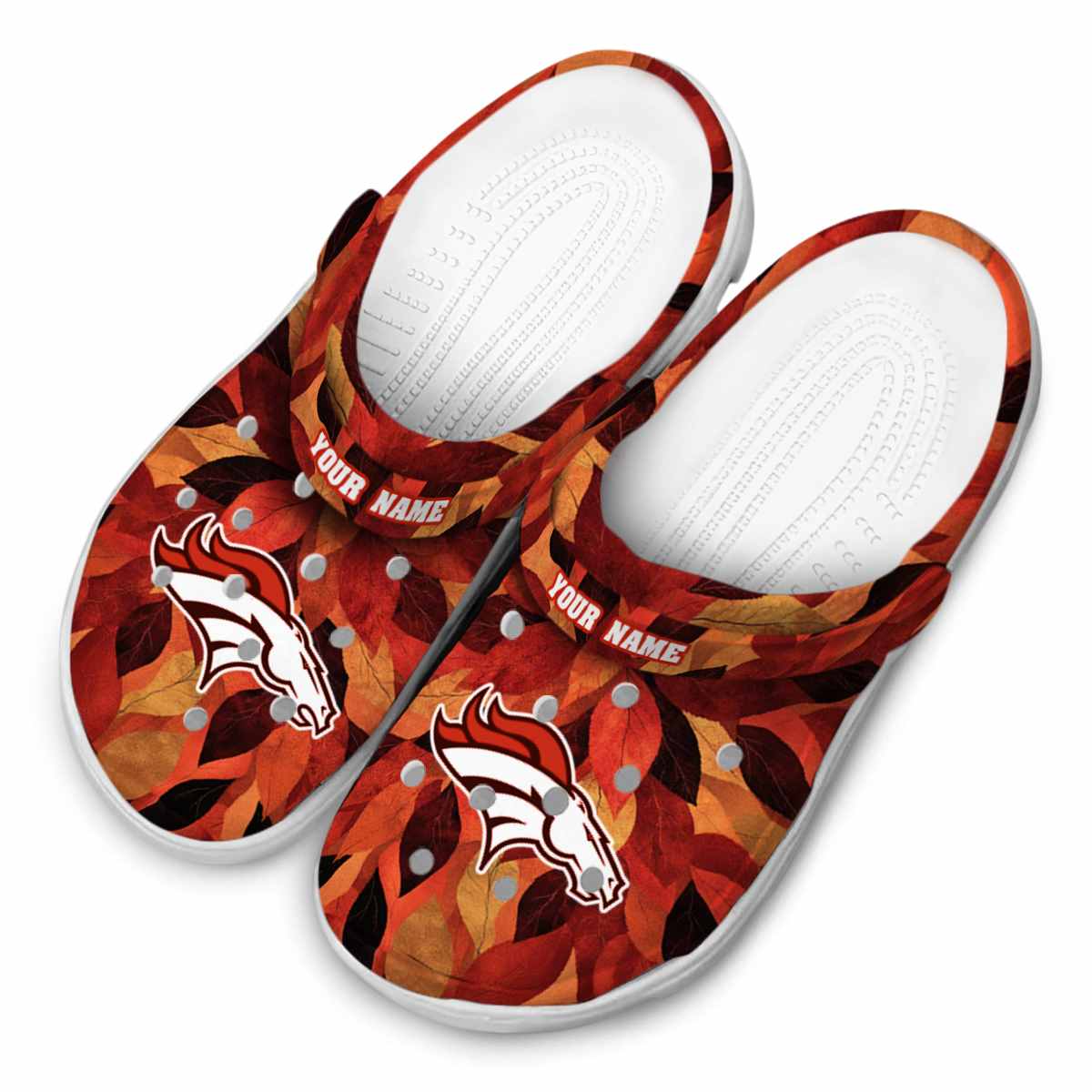 Merchidea Denver Broncos NFL Sport Crocs Crocband Clogs Shoes Comfortable For Men Women and Kids