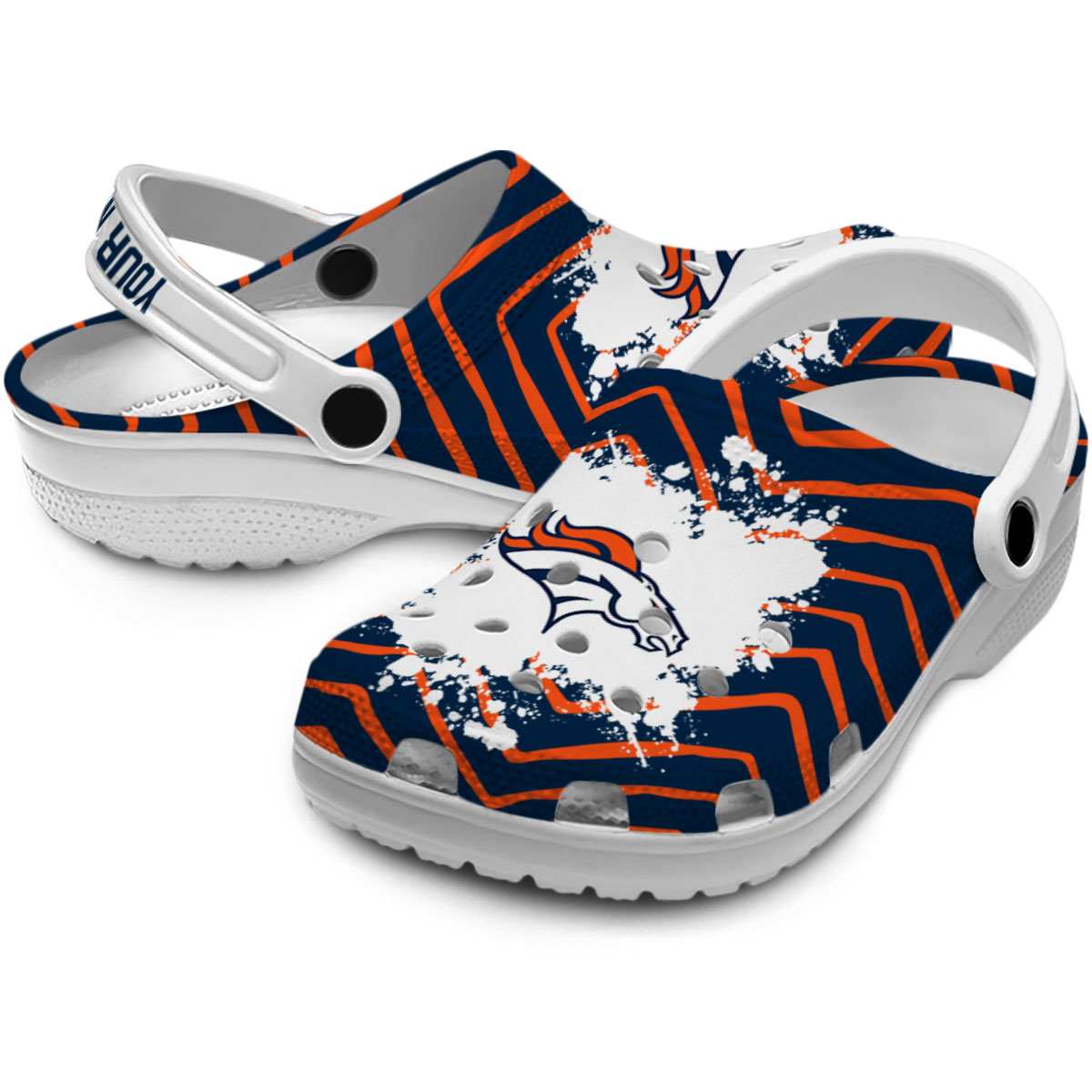 Merchidea Denver Broncos NFL Sport Crocs Crocband Clogs Shoes Comfortable For Men Women and Kids