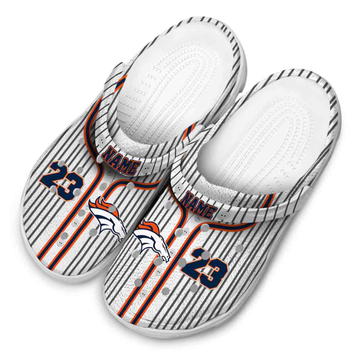 Merchidea Denver Broncos NFL Sport Crocs Crocband Clogs Shoes Comfortable For Men Women and Kids