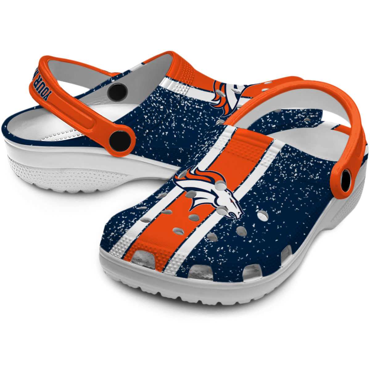 Merchidea Denver Broncos NFL Sport Crocs Crocband Clogs Shoes Comfortable For Men Women and Kids