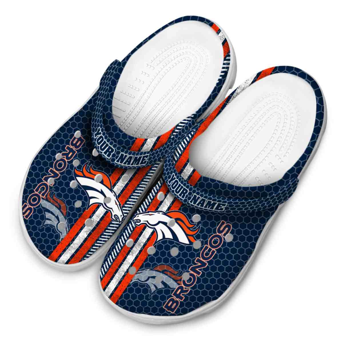 Merchidea Denver Broncos NFL Sport Crocs Crocband Clogs Shoes Comfortable For Men Women and Kids