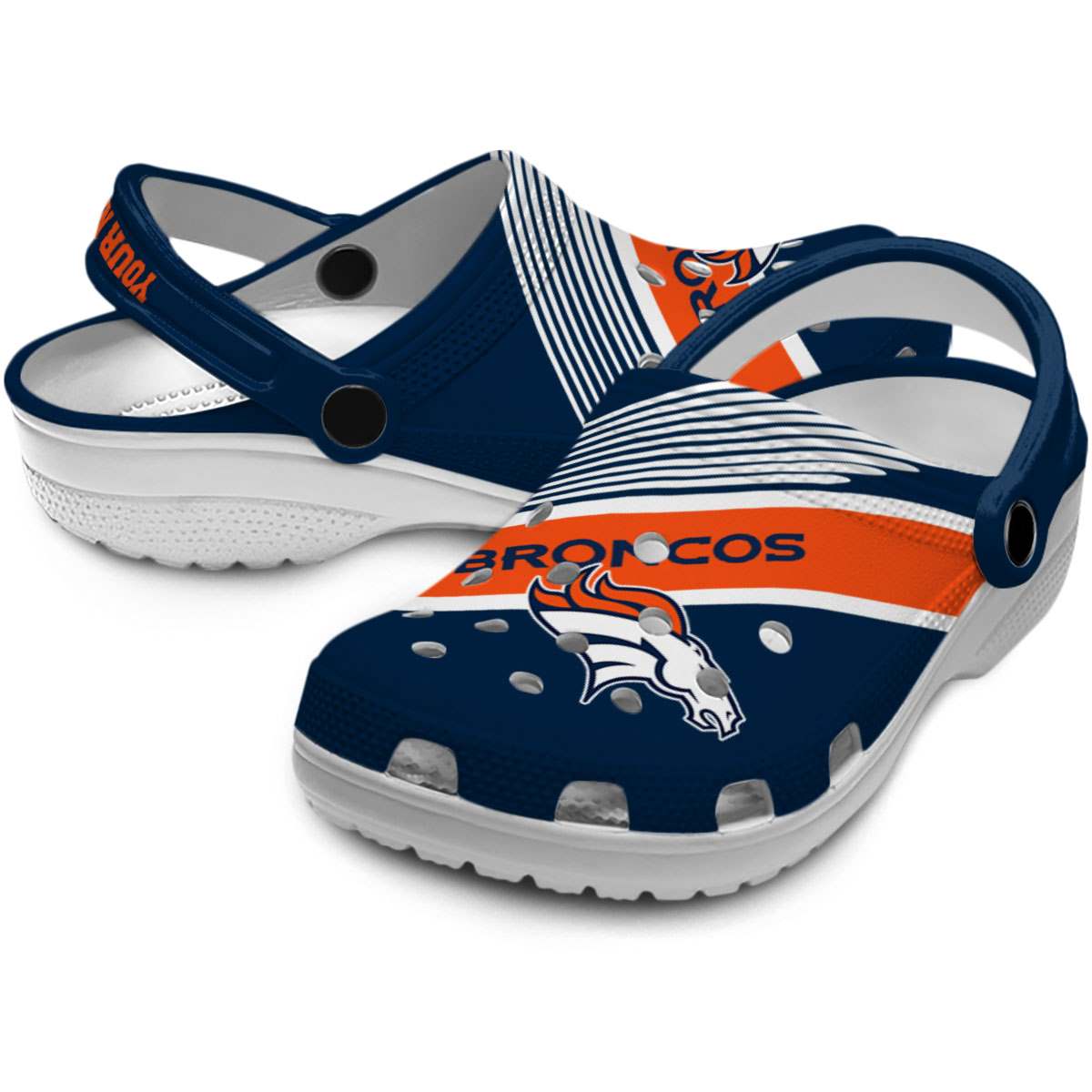 Merchidea Denver Broncos NFL Sport Crocs Crocband Clogs Shoes Comfortable For Men Women and Kids