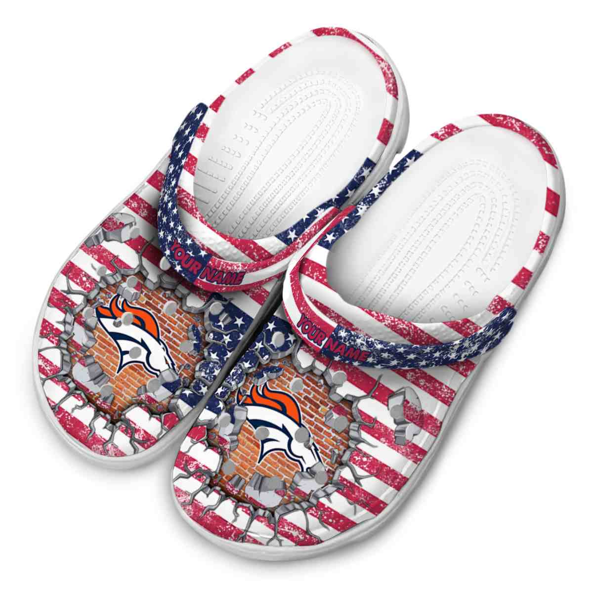 Merchidea Denver Broncos NFL Sport Crocs Crocband Clogs Shoes Comfortable For Men Women and Kids