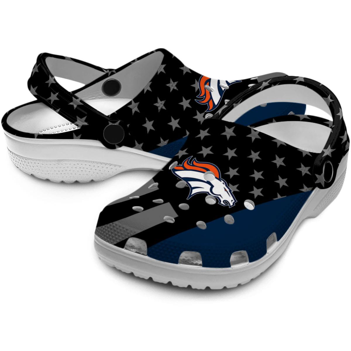 Merchidea Denver Broncos NFL Sport Crocs Crocband Clogs Shoes Comfortable For Men Women and Kids
