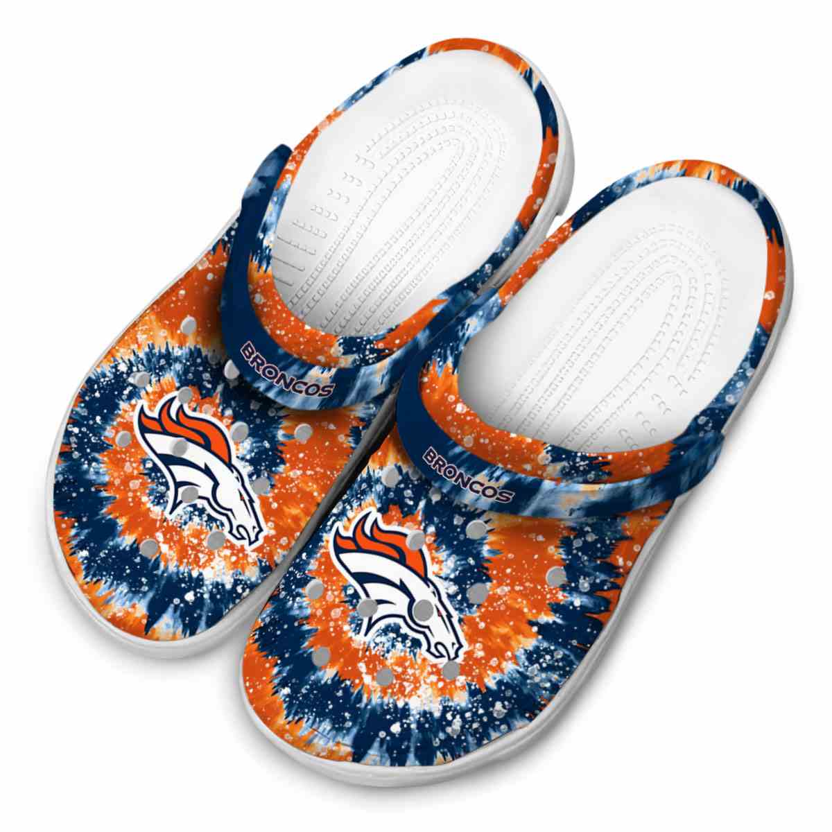 Merchidea Denver Broncos NFL Sport Crocs Crocband Clogs Shoes Comfortable For Men Women and Kids
