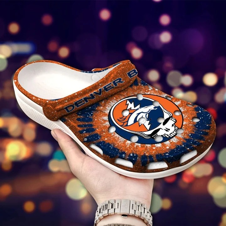 Merchidea Denver Broncos NFL Sport Crocs Crocband Clogs Shoes Comfortable For Men Women and Kids