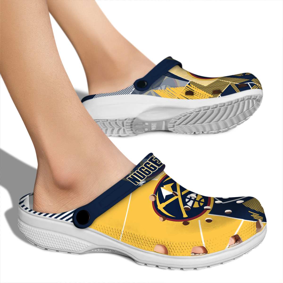 Merchidea Denver Nuggets NBA Sport Crocs Crocband Clogs Shoes Comfortable For Men Women and Kids
