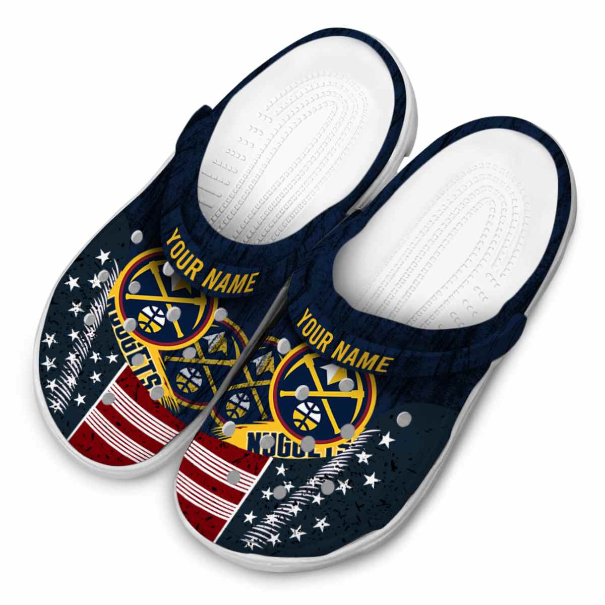 Merchidea Denver Nuggets NBA Sport Crocs Crocband Clogs Shoes Comfortable For Men Women and Kids