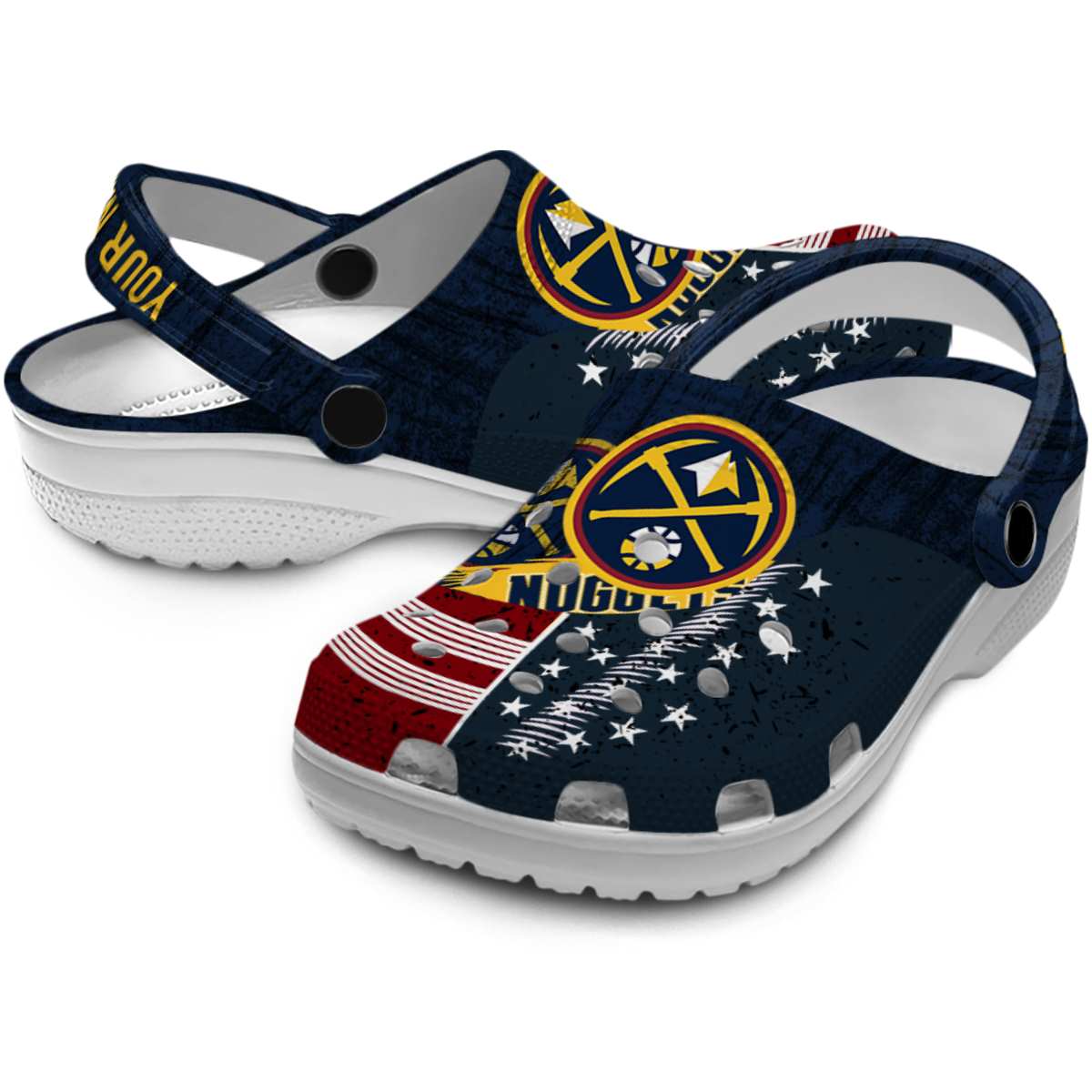 Merchidea Denver Nuggets NBA Sport Crocs Crocband Clogs Shoes Comfortable For Men Women and Kids