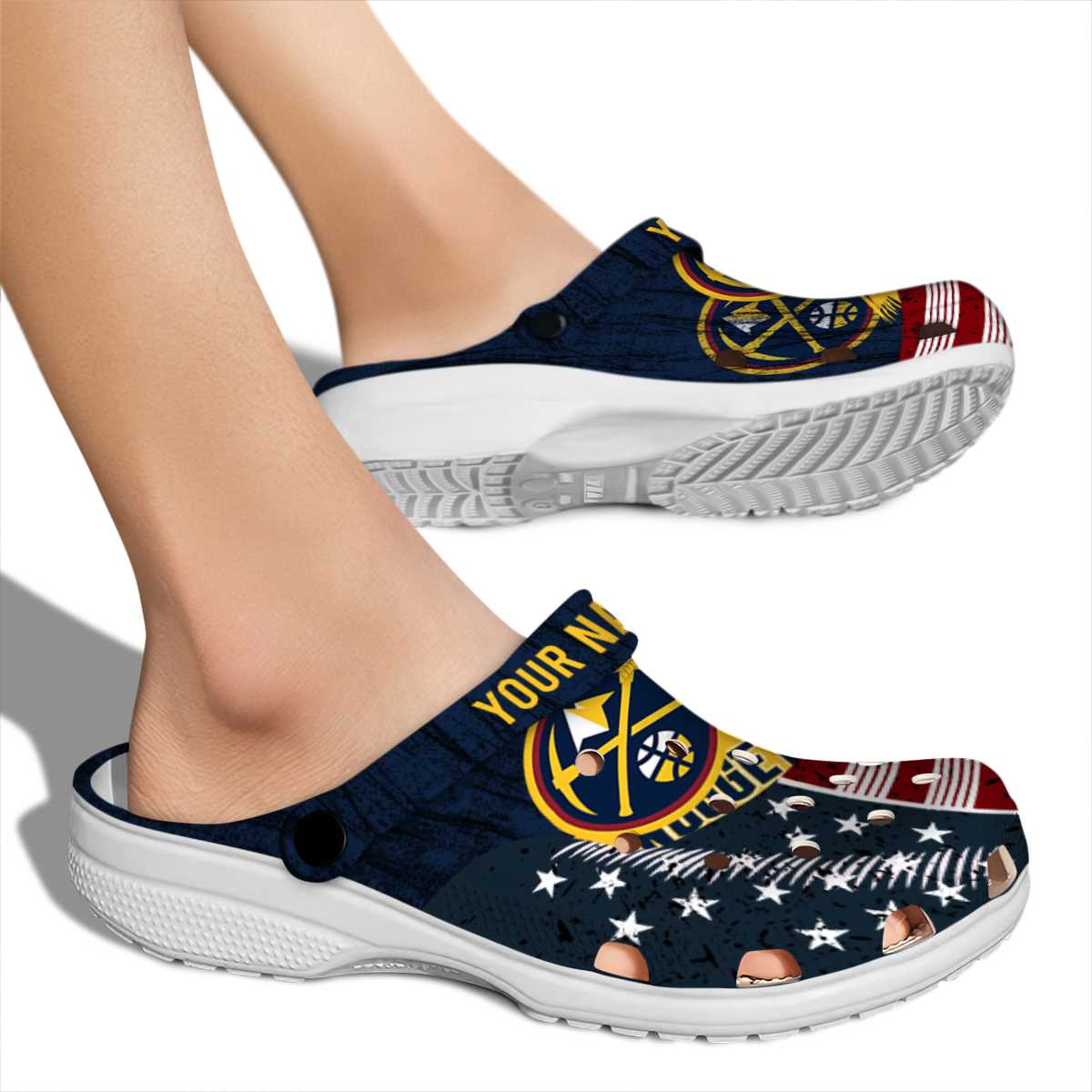 Merchidea Denver Nuggets NBA Sport Crocs Crocband Clogs Shoes Comfortable For Men Women and Kids