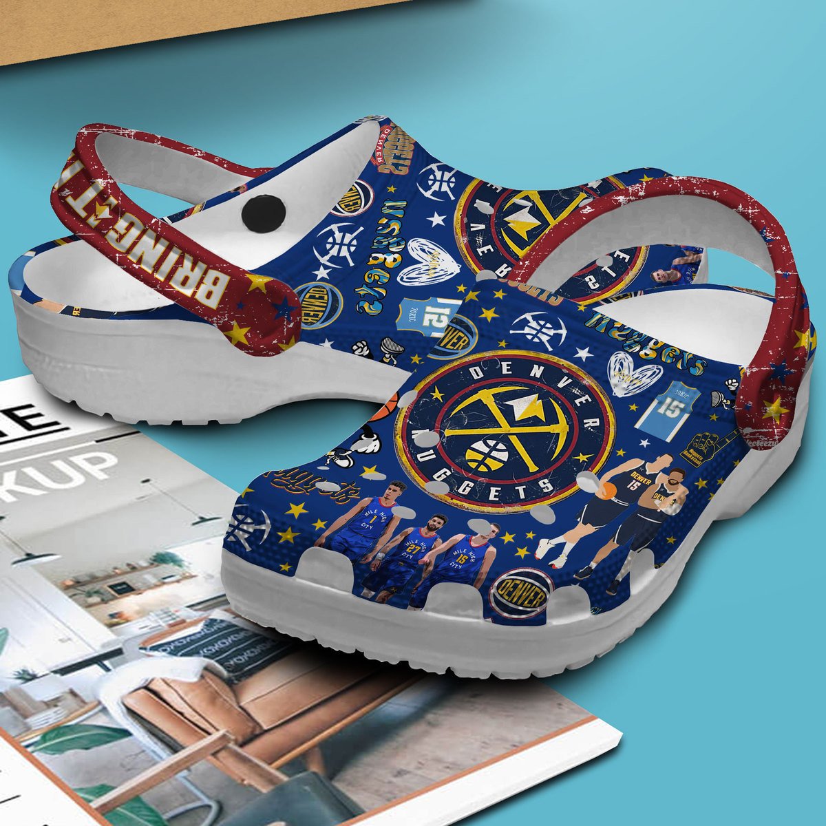 Merchidea Denver Nuggets NBA Sport Crocs Crocband Clogs Shoes Comfortable For Men Women and Kids