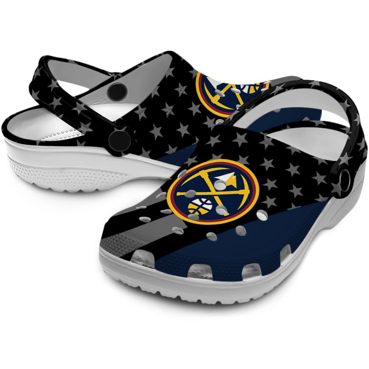 Merchidea Denver Nuggets NBA Sport Crocs Crocband Clogs Shoes Comfortable For Men Women and Kids