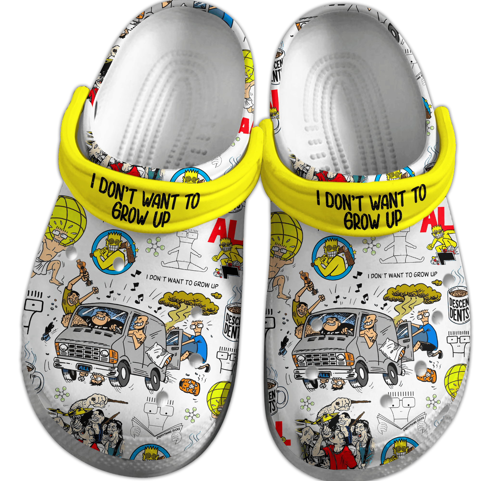 Merchidea Descendents Music Crocs Crocband Clogs Shoes Comfortable For Men Women and Kids