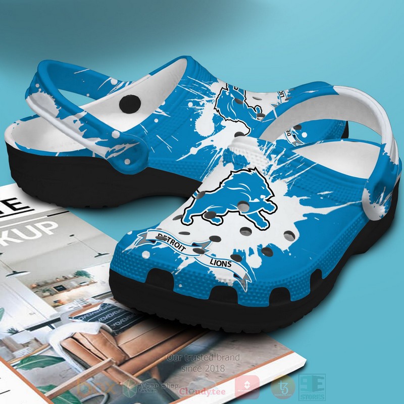 Merchidea Detroit Lions NFL Sport Crocs Crocband Clogs Shoes Comfortable For Men Women and Kids