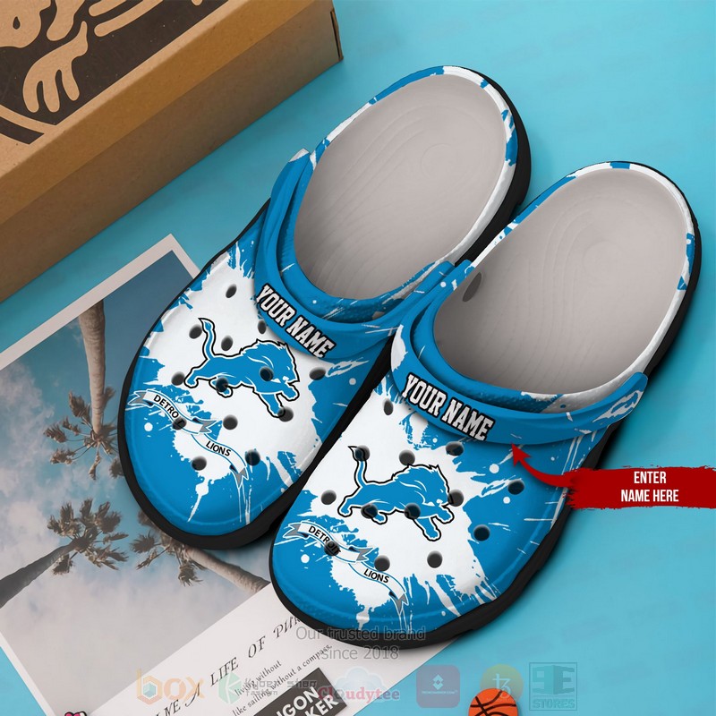 Merchidea Detroit Lions NFL Sport Crocs Crocband Clogs Shoes Comfortable For Men Women and Kids