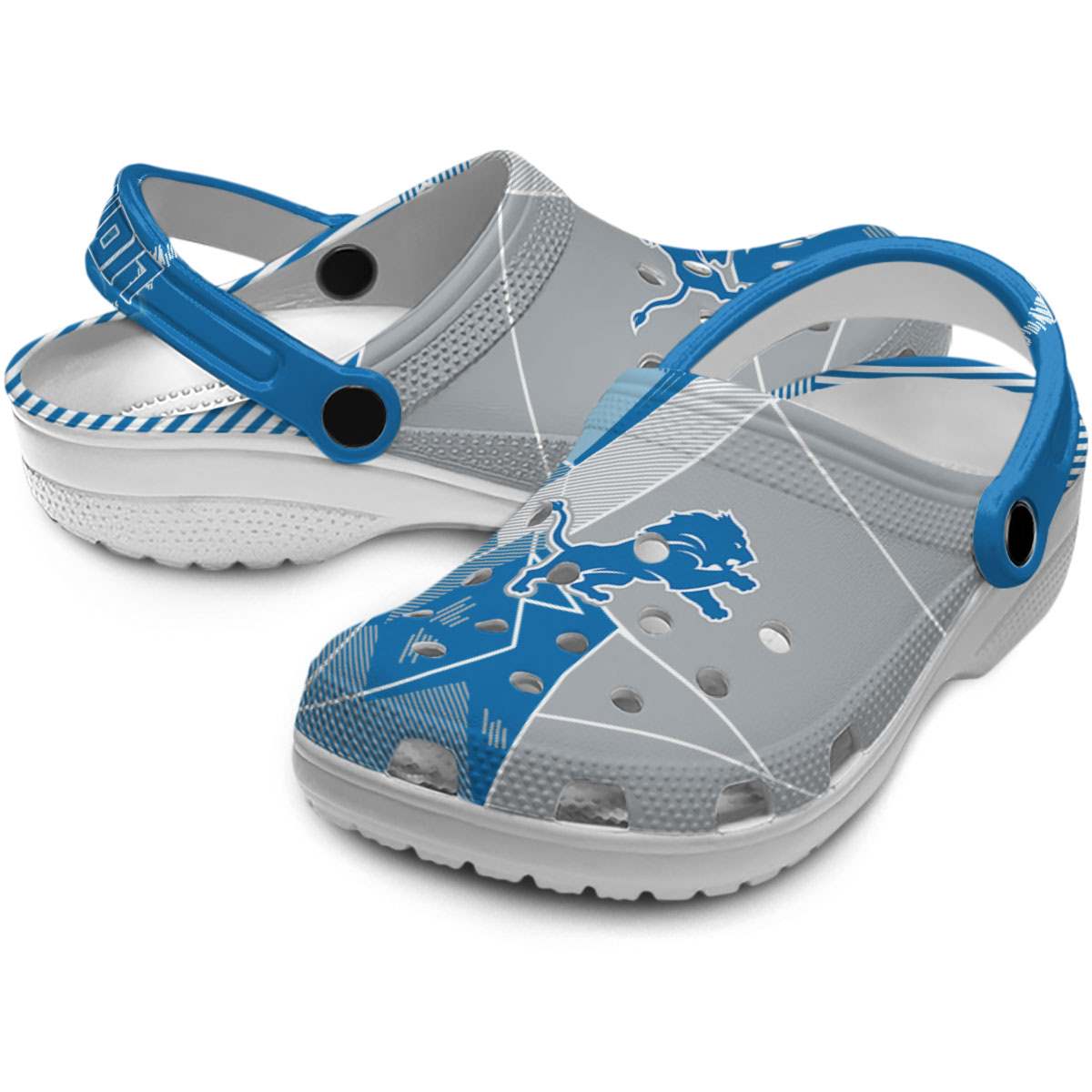 Merchidea Detroit Lions NFL Sport Crocs Crocband Clogs Shoes Comfortable For Men Women and Kids