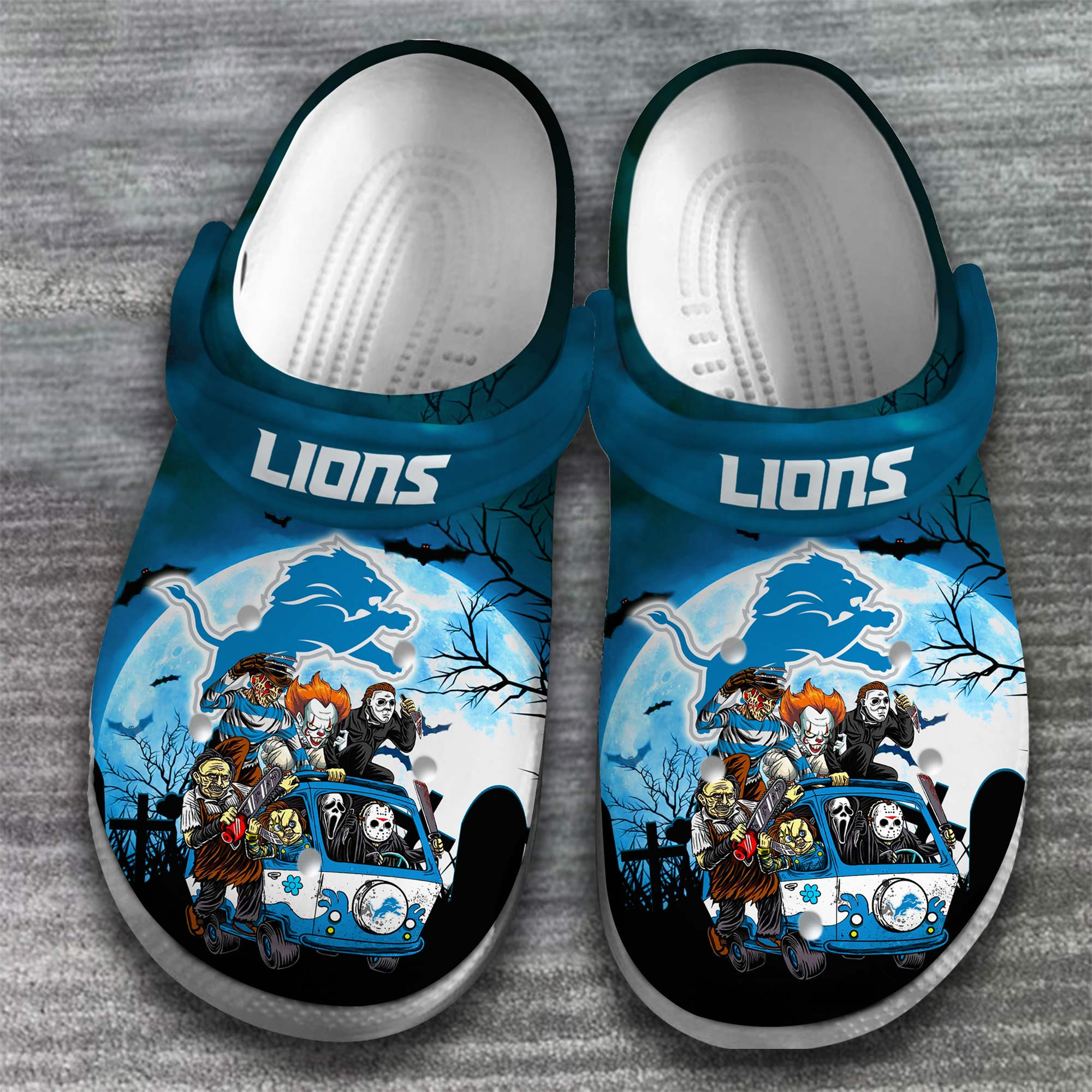 Merchidea Detroit Lions NFL Sport Crocs Crocband Clogs Shoes Comfortable For Men Women and Kids