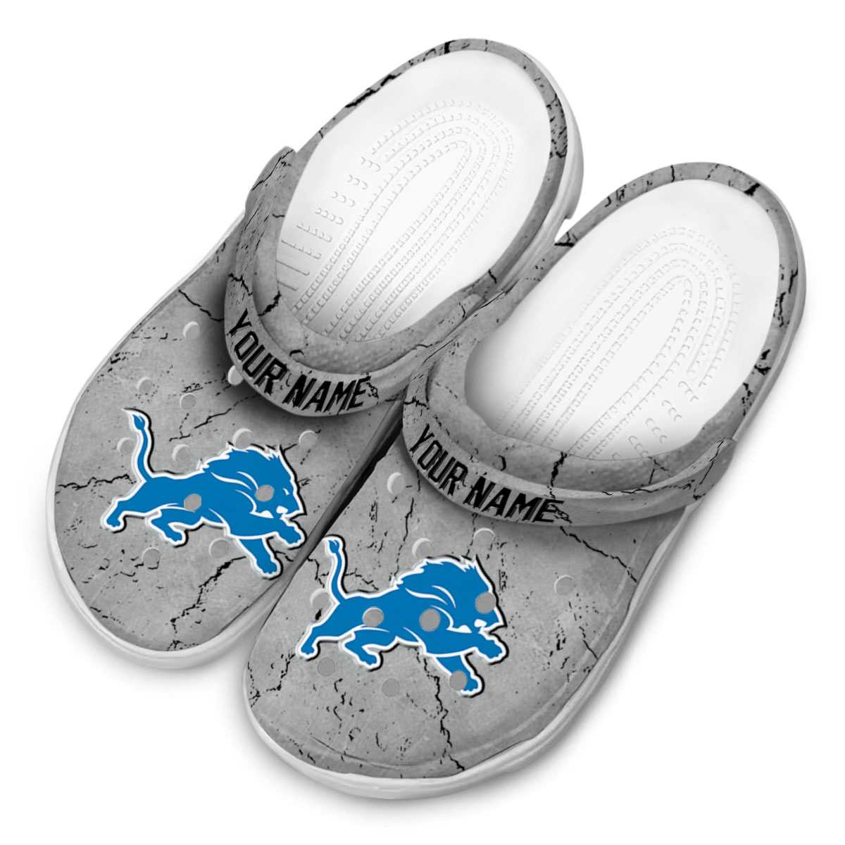 Merchidea Detroit Lions NFL Sport Crocs Crocband Clogs Shoes Comfortable For Men Women and Kids