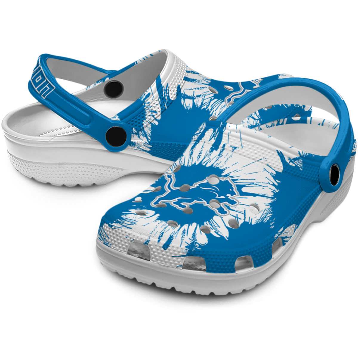 Merchidea Detroit Lions NFL Sport Crocs Crocband Clogs Shoes Comfortable For Men Women and Kids