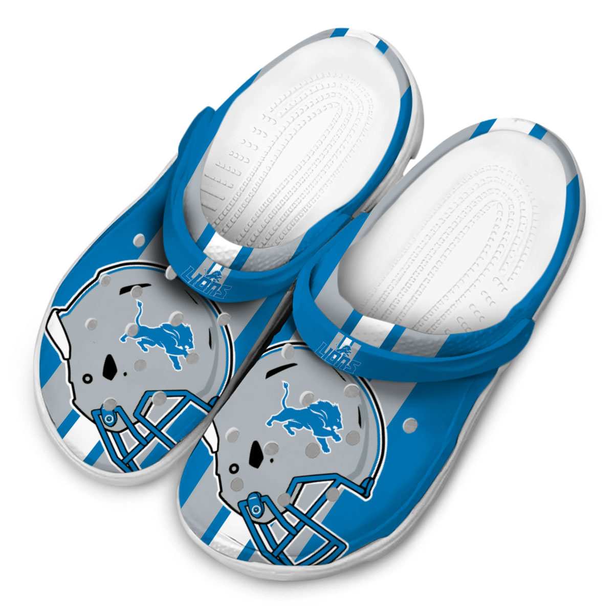 Merchidea Detroit Lions NFL Sport Crocs Crocband Clogs Shoes Comfortable For Men Women and Kids