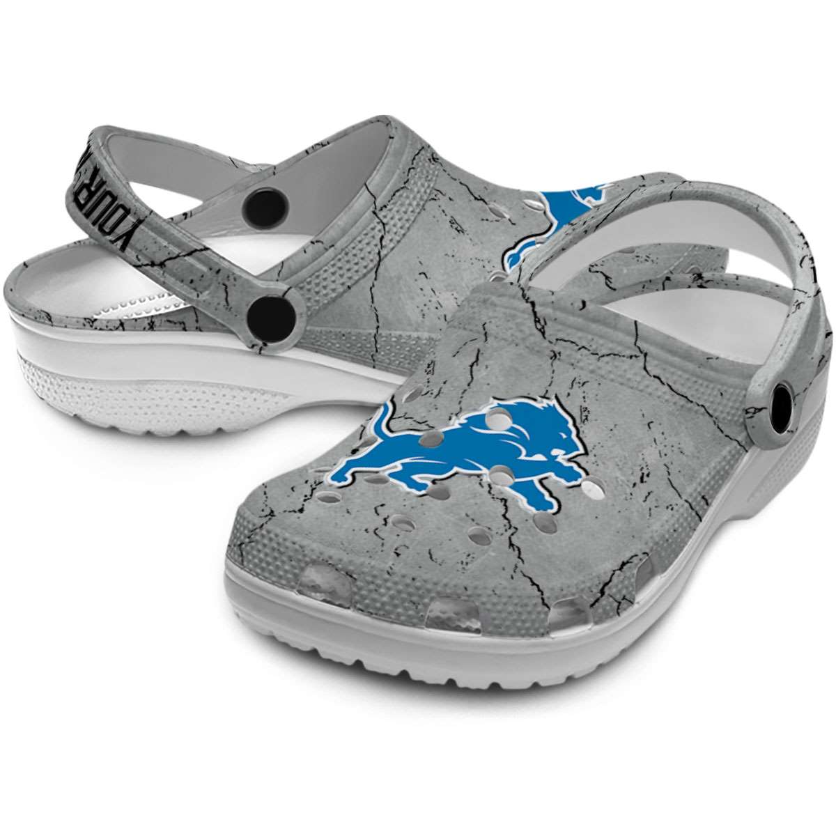 Merchidea Detroit Lions NFL Sport Crocs Crocband Clogs Shoes Comfortable For Men Women and Kids