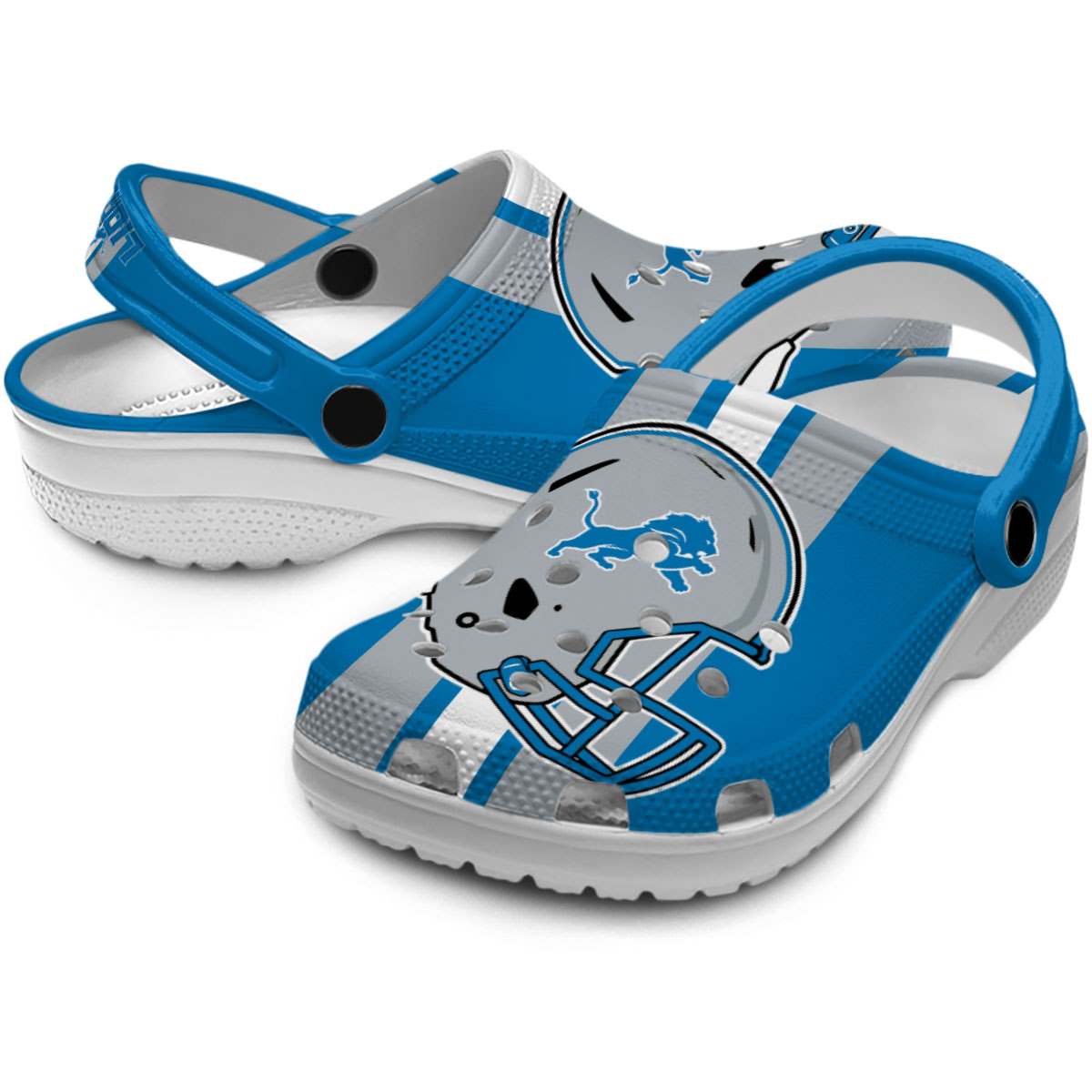 Merchidea Detroit Lions NFL Sport Crocs Crocband Clogs Shoes Comfortable For Men Women and Kids