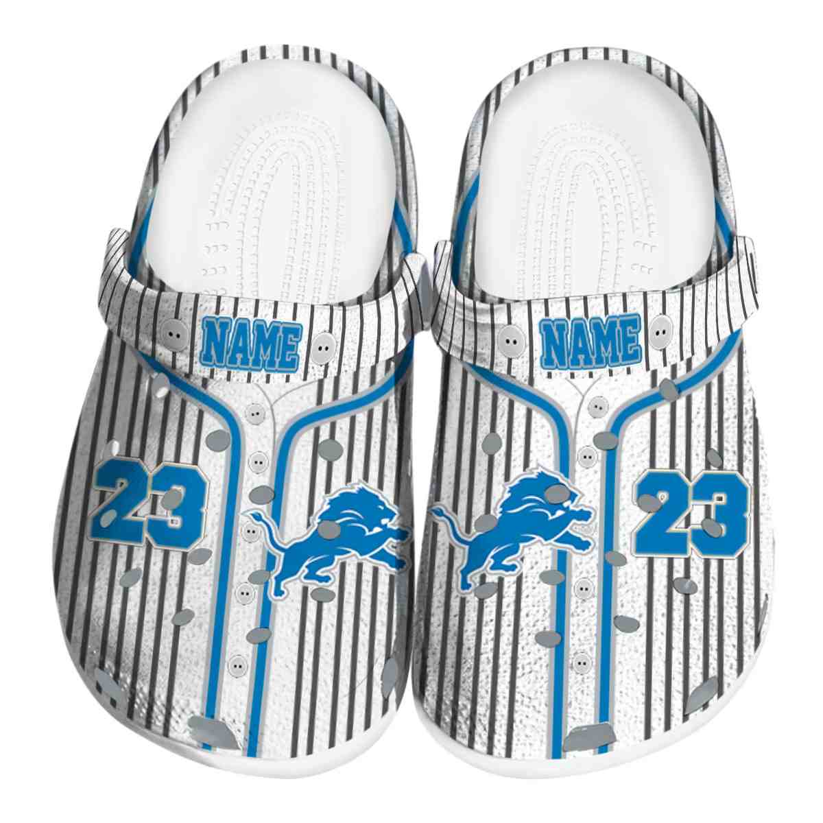 Merchidea Detroit Lions NFL Sport Crocs Crocband Clogs Shoes Comfortable For Men Women and Kids