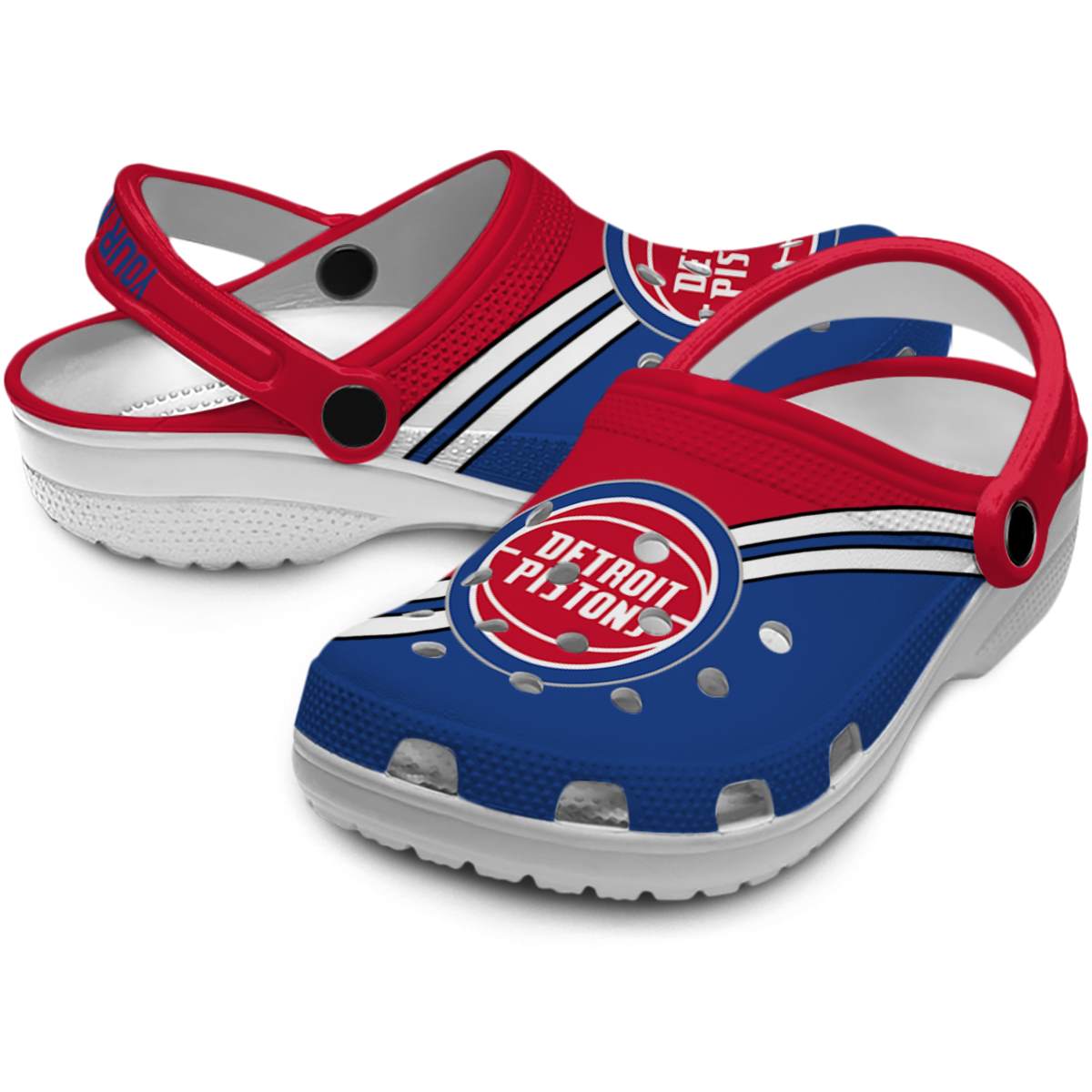 Merchidea Detroit Pistons NBA Sport Crocs Crocband Clogs Shoes Comfortable For Men Women and Kids