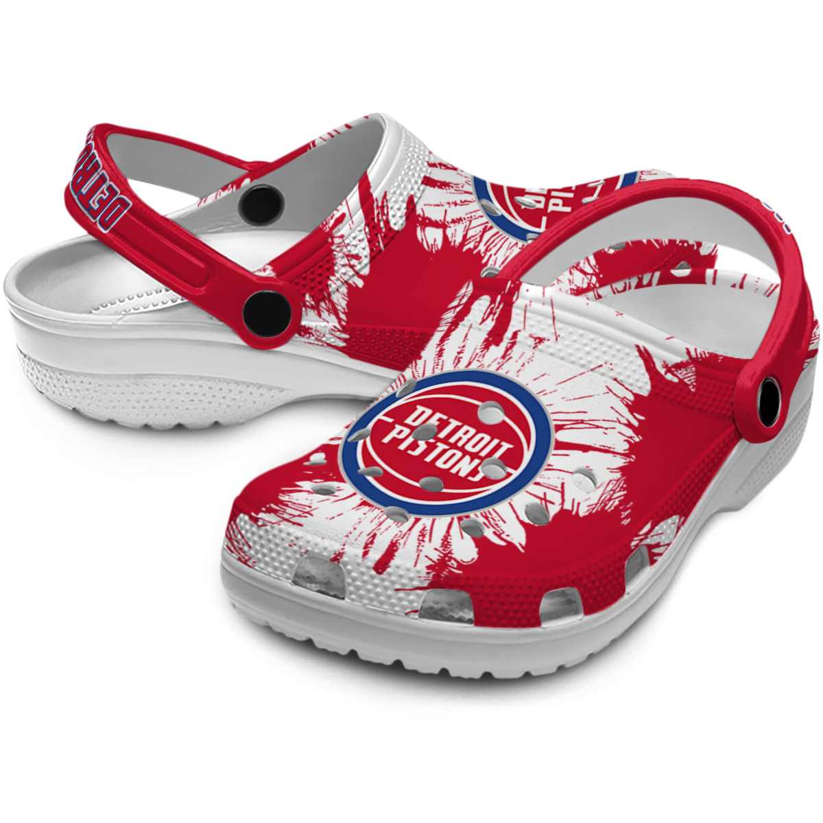 Merchidea Detroit Pistons NBA Sport Crocs Crocband Clogs Shoes Comfortable For Men Women and Kids