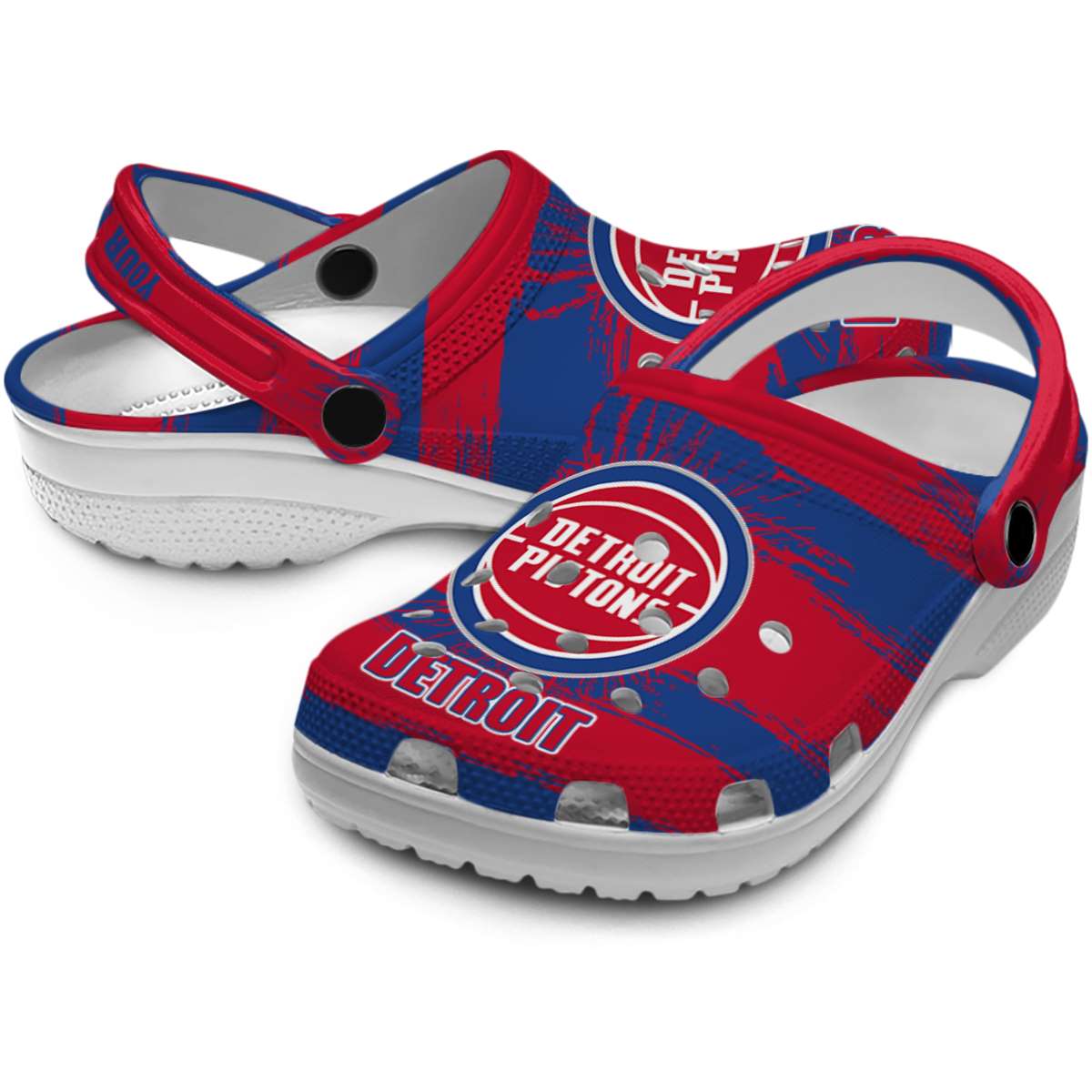 Merchidea Detroit Pistons NBA Sport Crocs Crocband Clogs Shoes Comfortable For Men Women and Kids