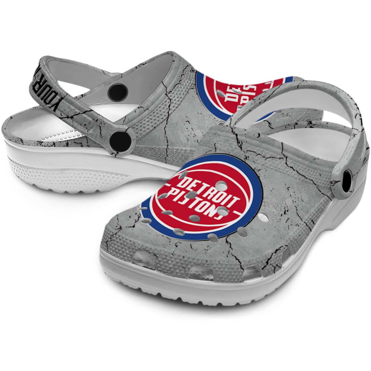 Merchidea Detroit Pistons NBA Sport Crocs Crocband Clogs Shoes Comfortable For Men Women and Kids