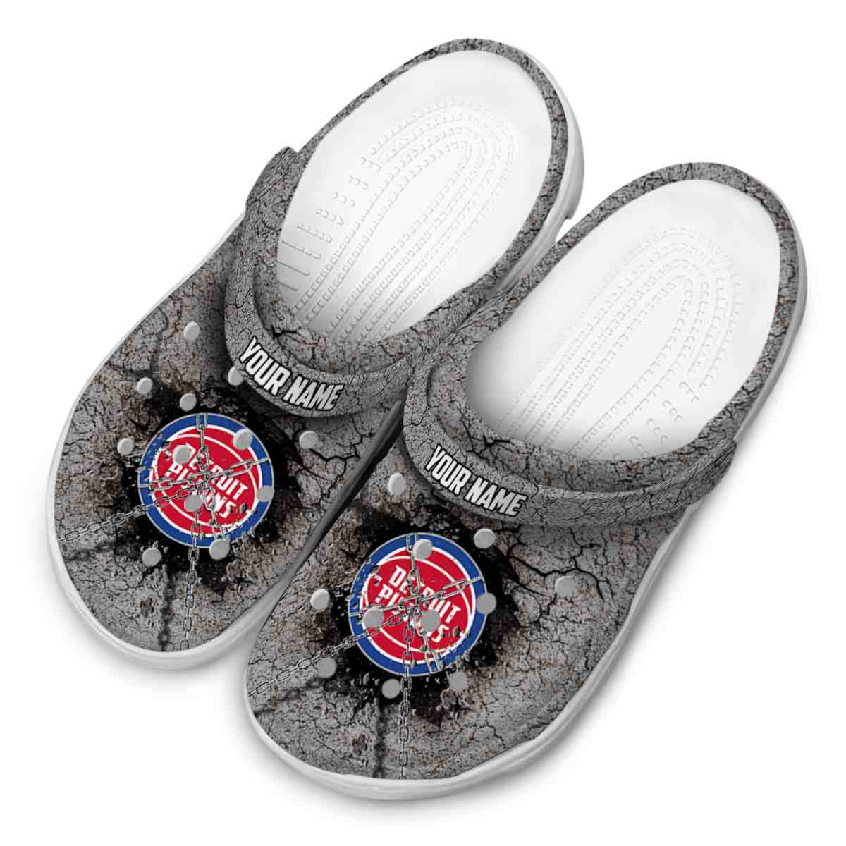 Merchidea Detroit Pistons NBA Sport Crocs Crocband Clogs Shoes Comfortable For Men Women and Kids