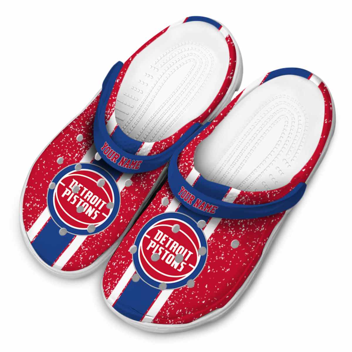 Merchidea Detroit Pistons NBA Sport Crocs Crocband Clogs Shoes Comfortable For Men Women and Kids