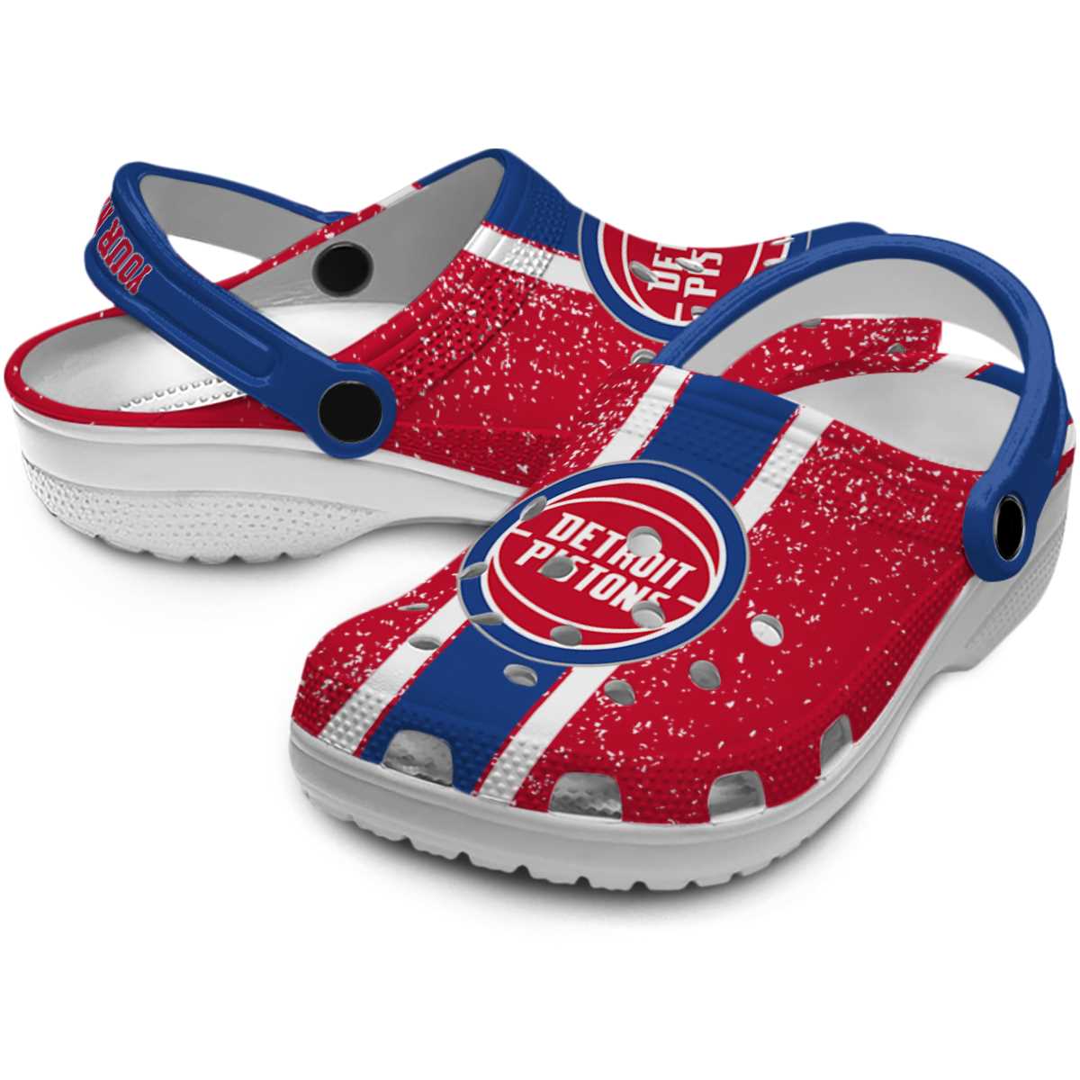 Merchidea Detroit Pistons NBA Sport Crocs Crocband Clogs Shoes Comfortable For Men Women and Kids