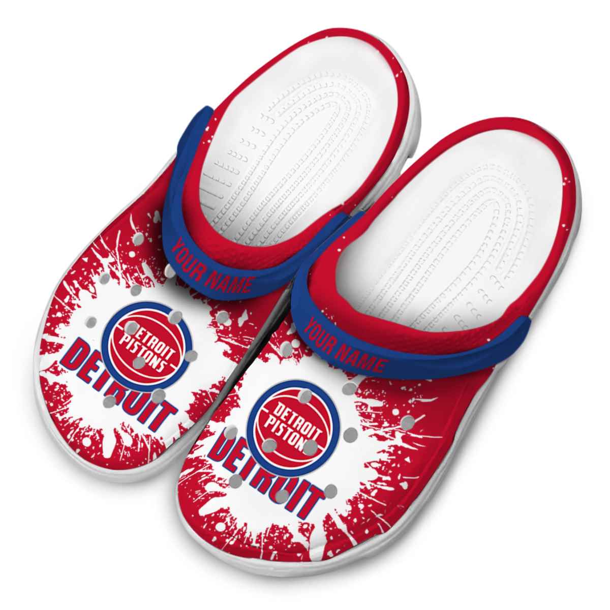 Merchidea Detroit Pistons NBA Sport Crocs Crocband Clogs Shoes Comfortable For Men Women and Kids