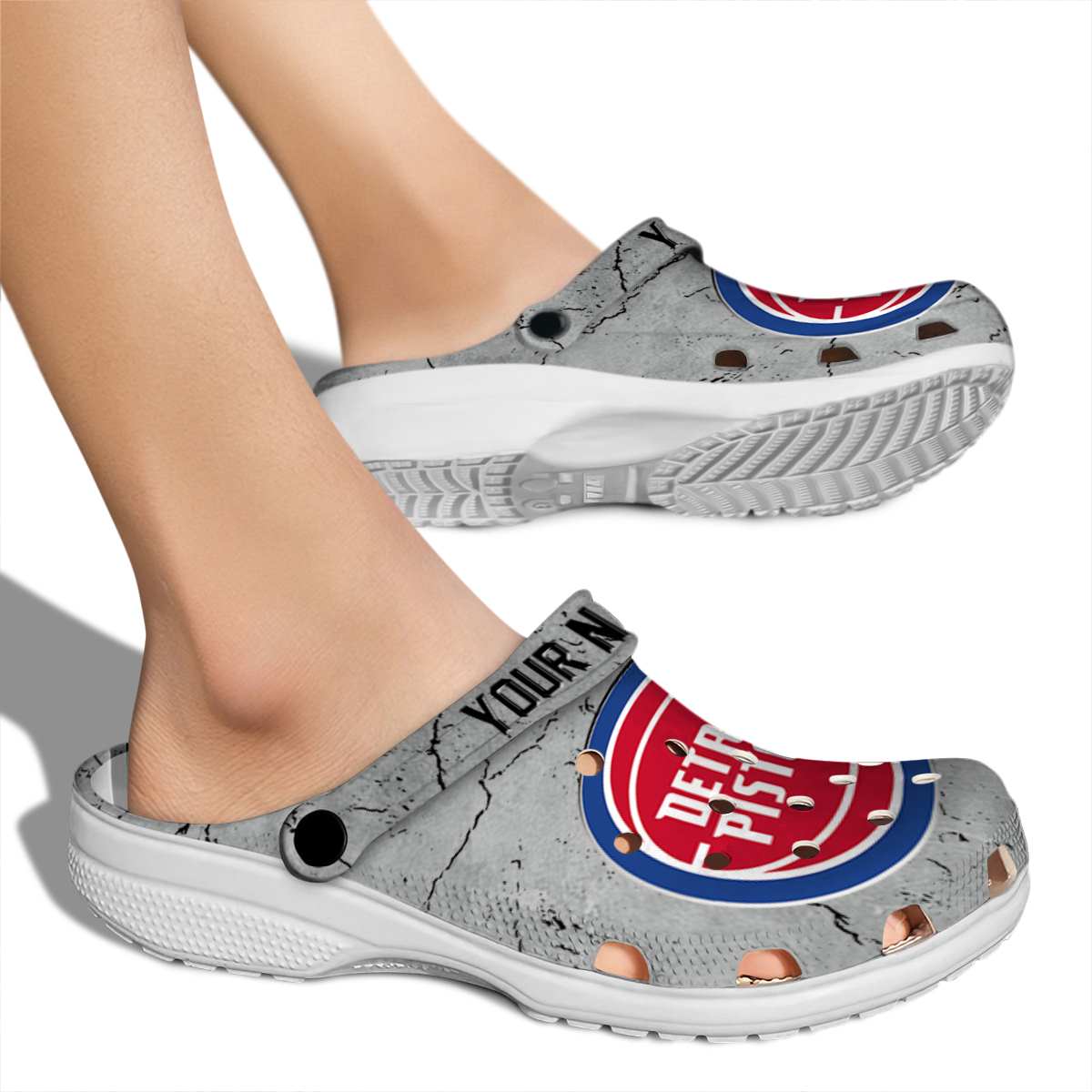 Merchidea Detroit Pistons NBA Sport Crocs Crocband Clogs Shoes Comfortable For Men Women and Kids