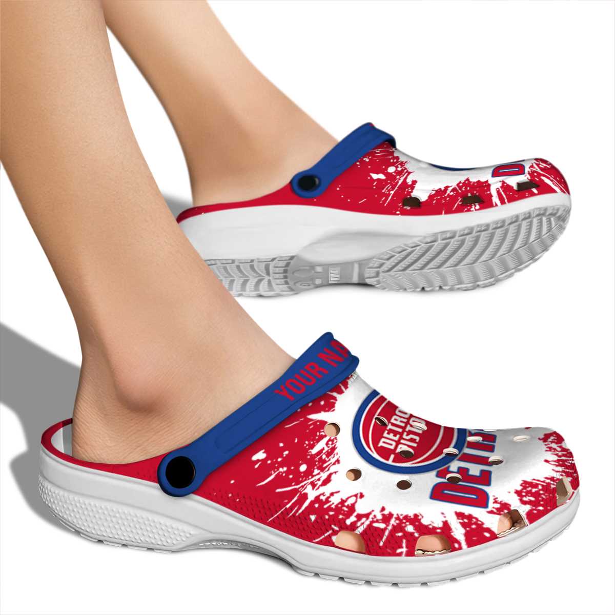 Merchidea Detroit Pistons NBA Sport Crocs Crocband Clogs Shoes Comfortable For Men Women and Kids