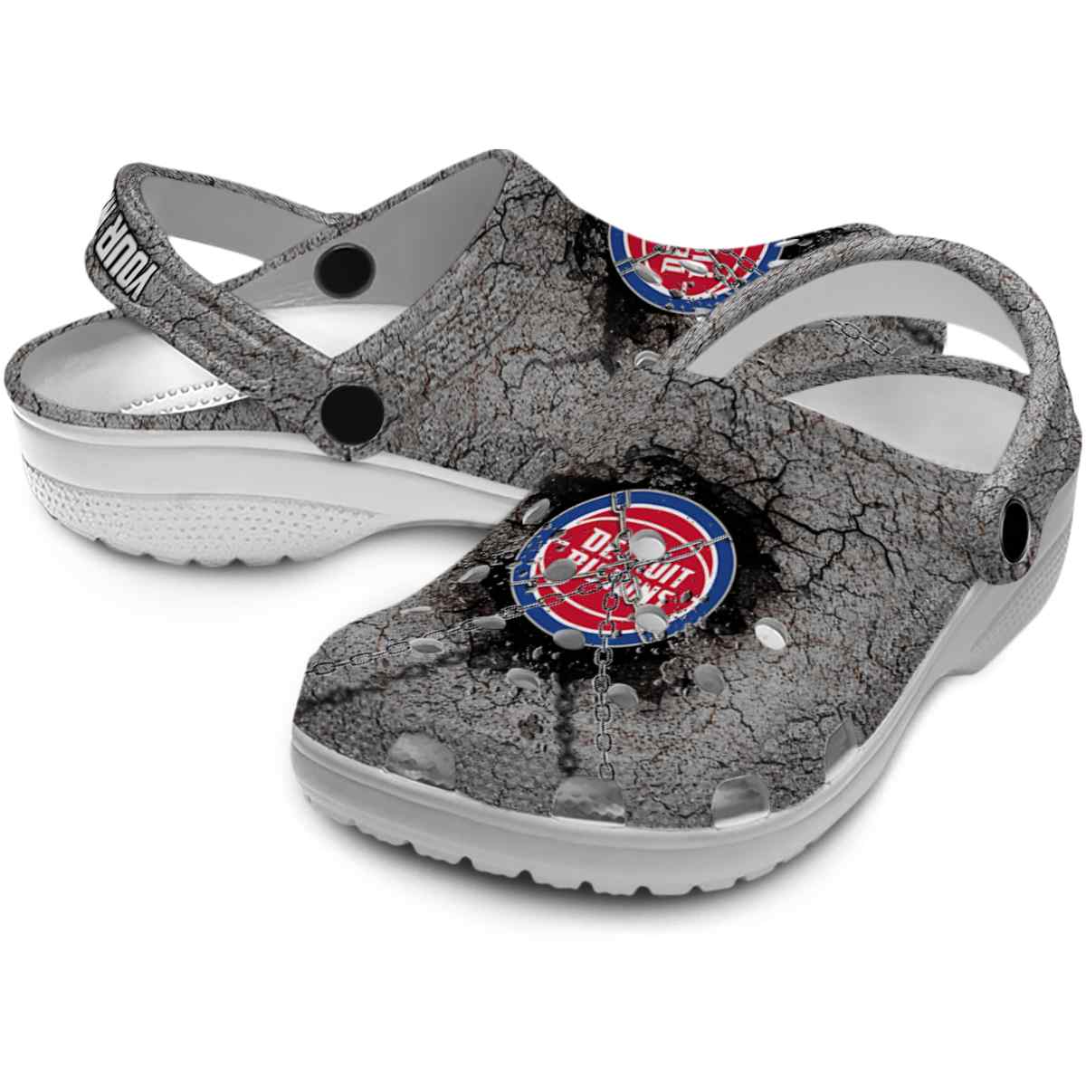 Merchidea Detroit Pistons NBA Sport Crocs Crocband Clogs Shoes Comfortable For Men Women and Kids