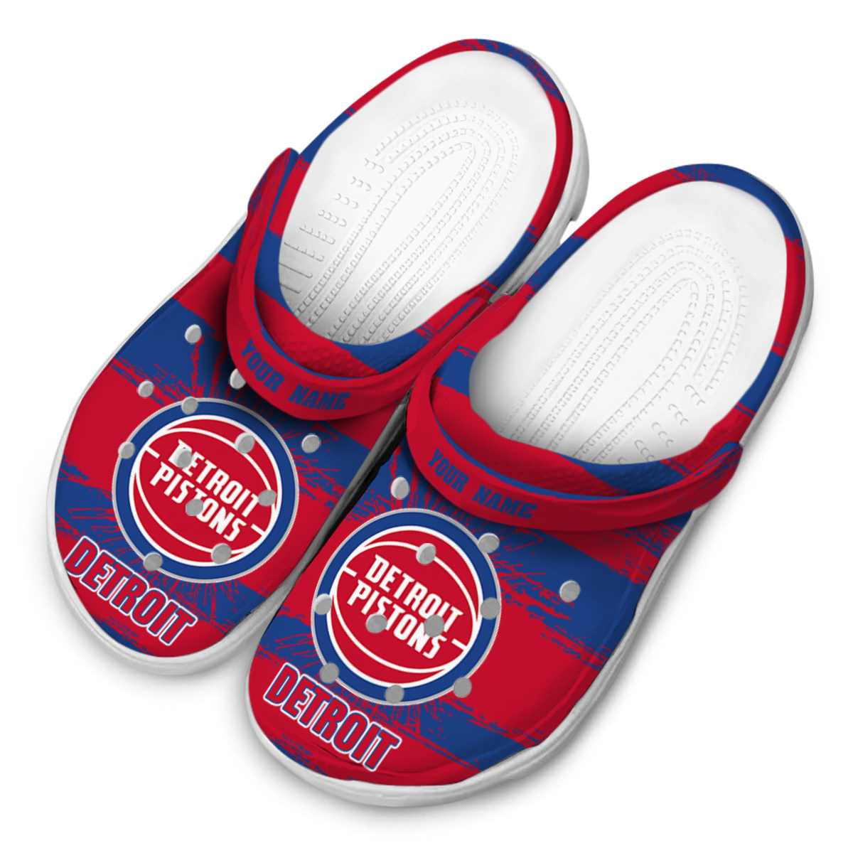 Merchidea Detroit Pistons NBA Sport Crocs Crocband Clogs Shoes Comfortable For Men Women and Kids