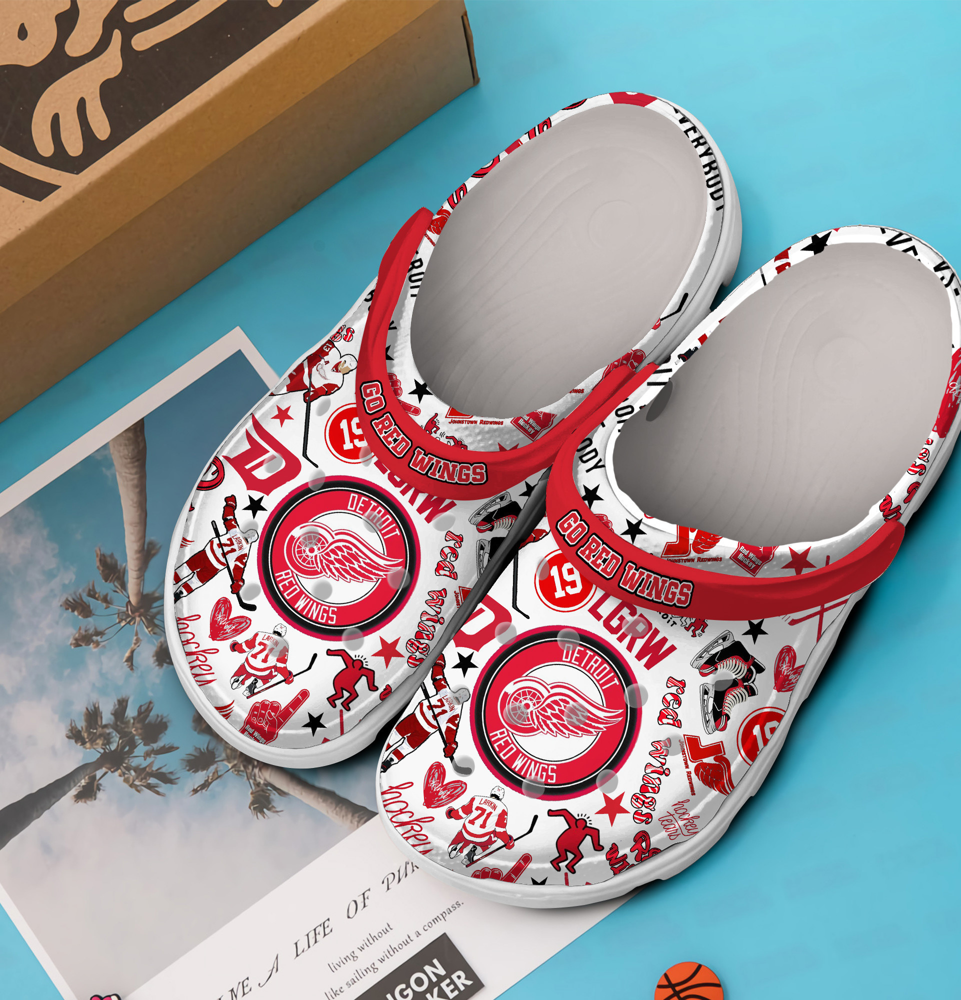 Merchidea Detroit Red Wings NHL Sport Crocs Crocband Clogs Shoes Comfortable For Men Women and Kids