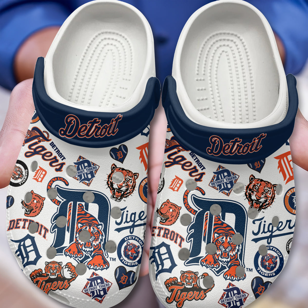 Merchidea Detroit Tigers MLB Crocs Crocband Clogs Shoes Comfortable For Men Women and Kids