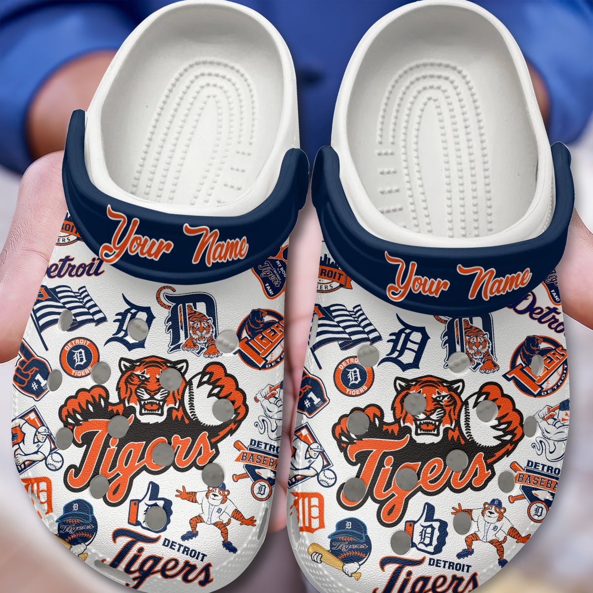 Merchidea Detroit Tigers MLB Crocs Crocband Clogs Shoes Comfortable For Men Women and Kids