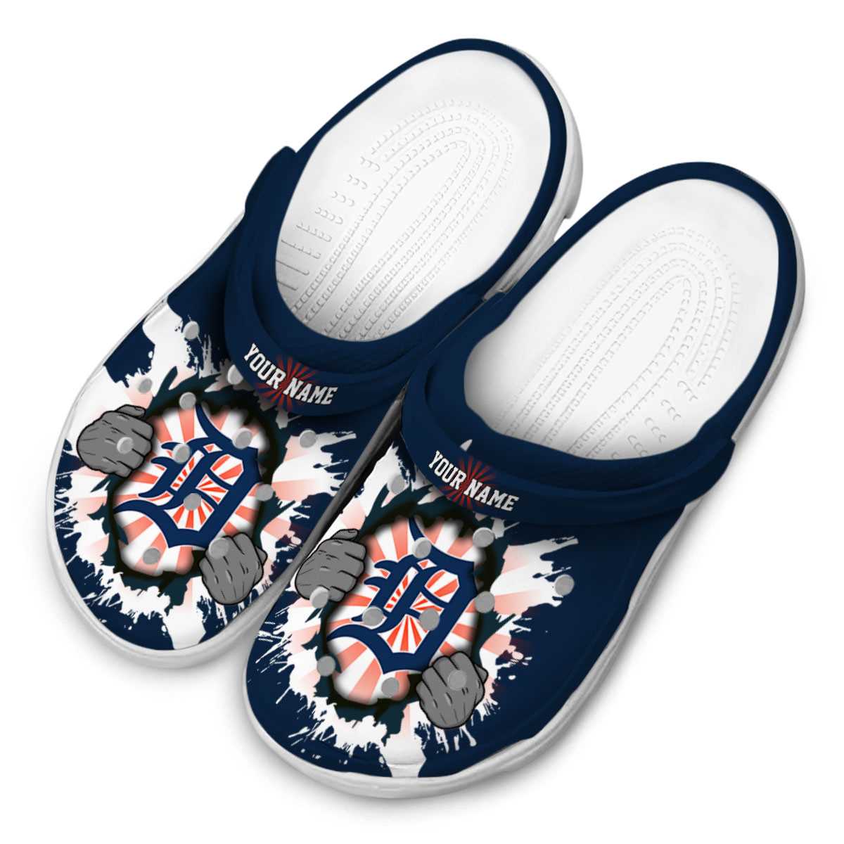 Merchidea Detroit Tigers MLB Sport Crocs Crocband Clogs Shoes Comfortable For Men Women and Kids