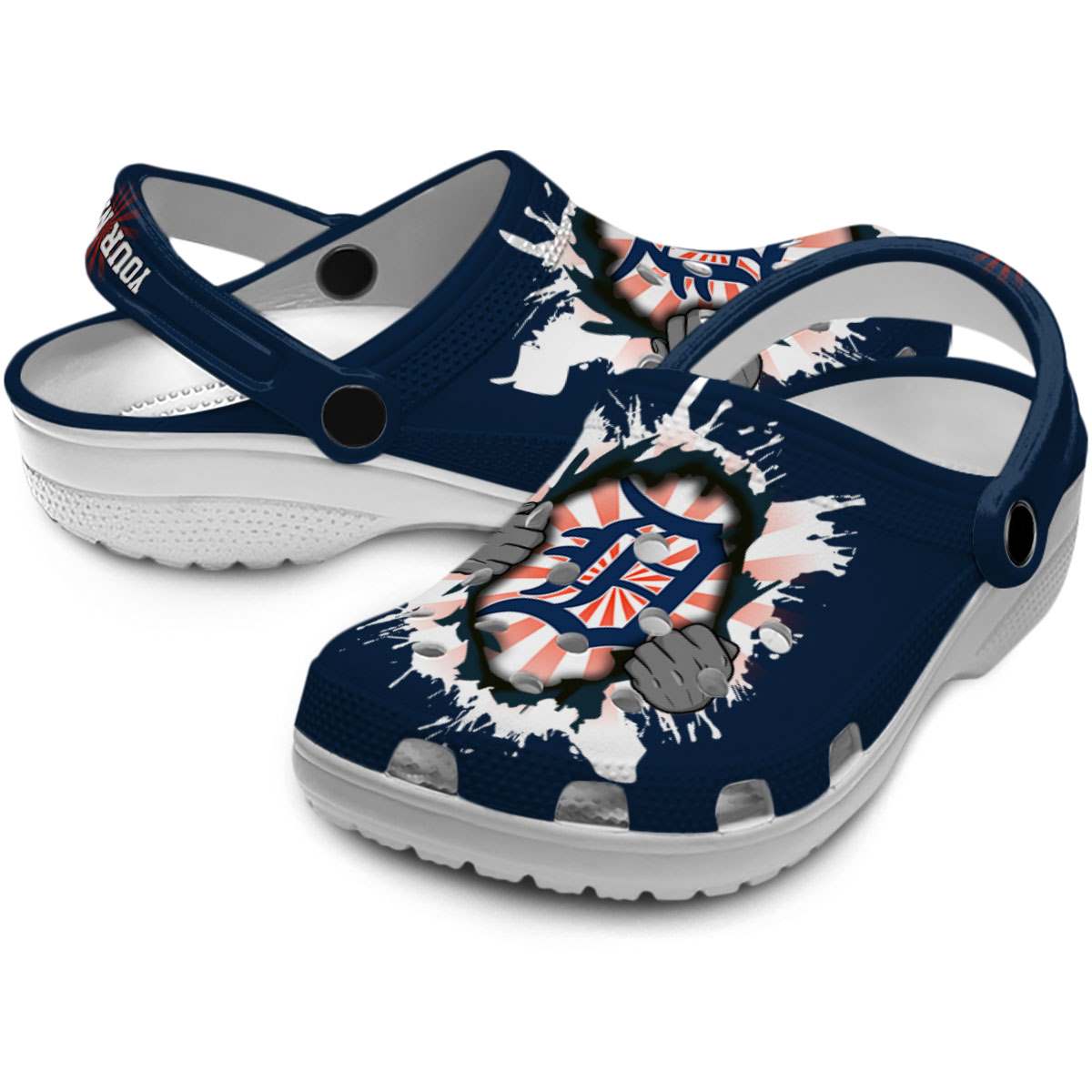 Merchidea Detroit Tigers MLB Sport Crocs Crocband Clogs Shoes Comfortable For Men Women and Kids