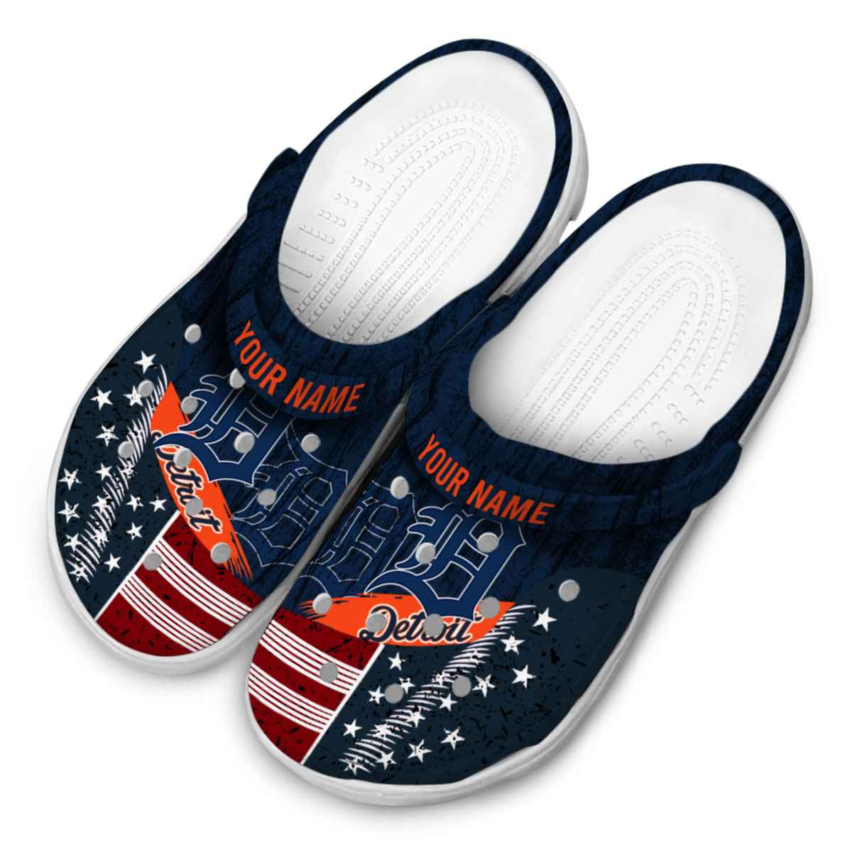 Merchidea Detroit Tigers MLB Sport Crocs Crocband Clogs Shoes Comfortable For Men Women and Kids