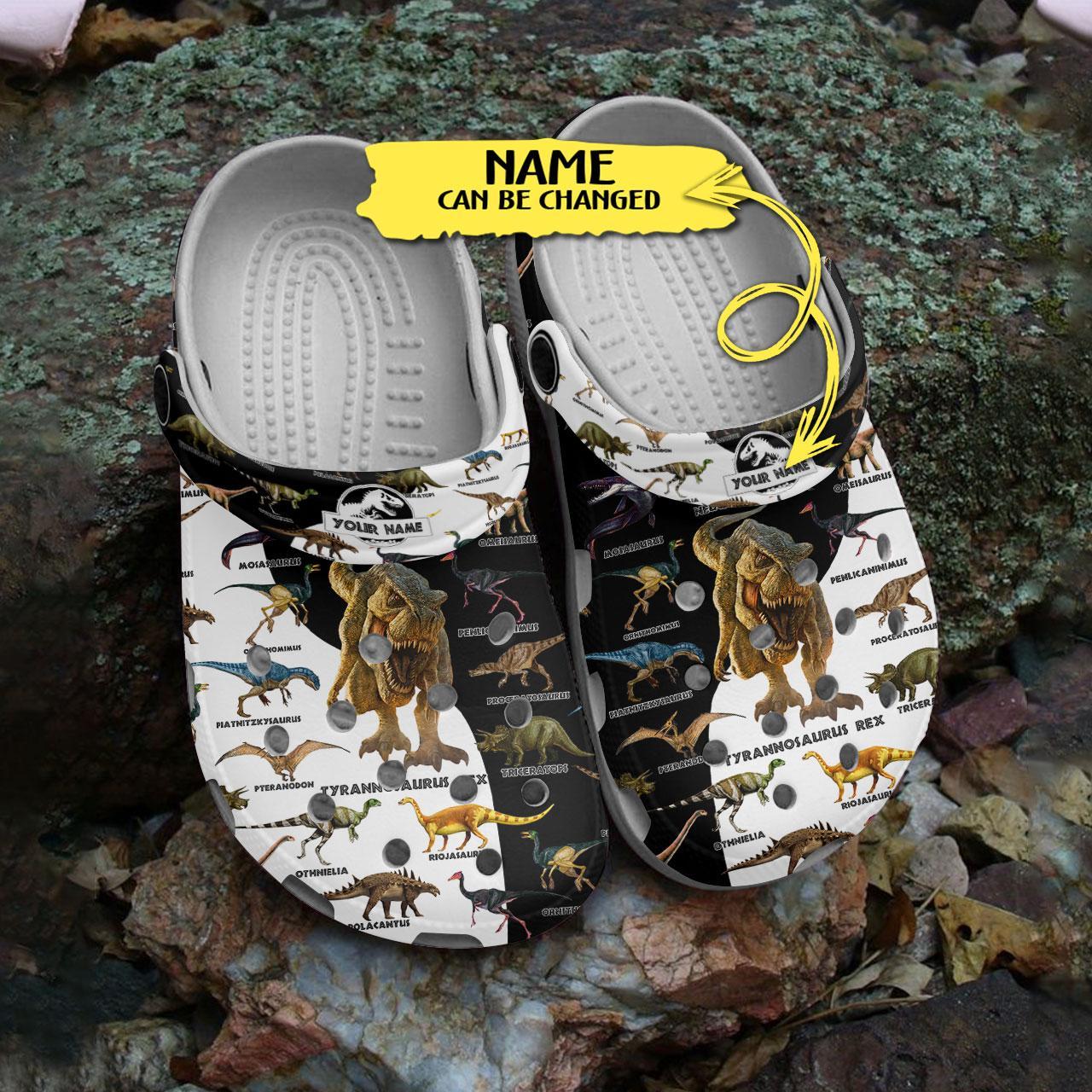 Merchidea Dinosaurs Collection Crocs Crocband Clogs Shoes Comfortable For Men Women and Kids