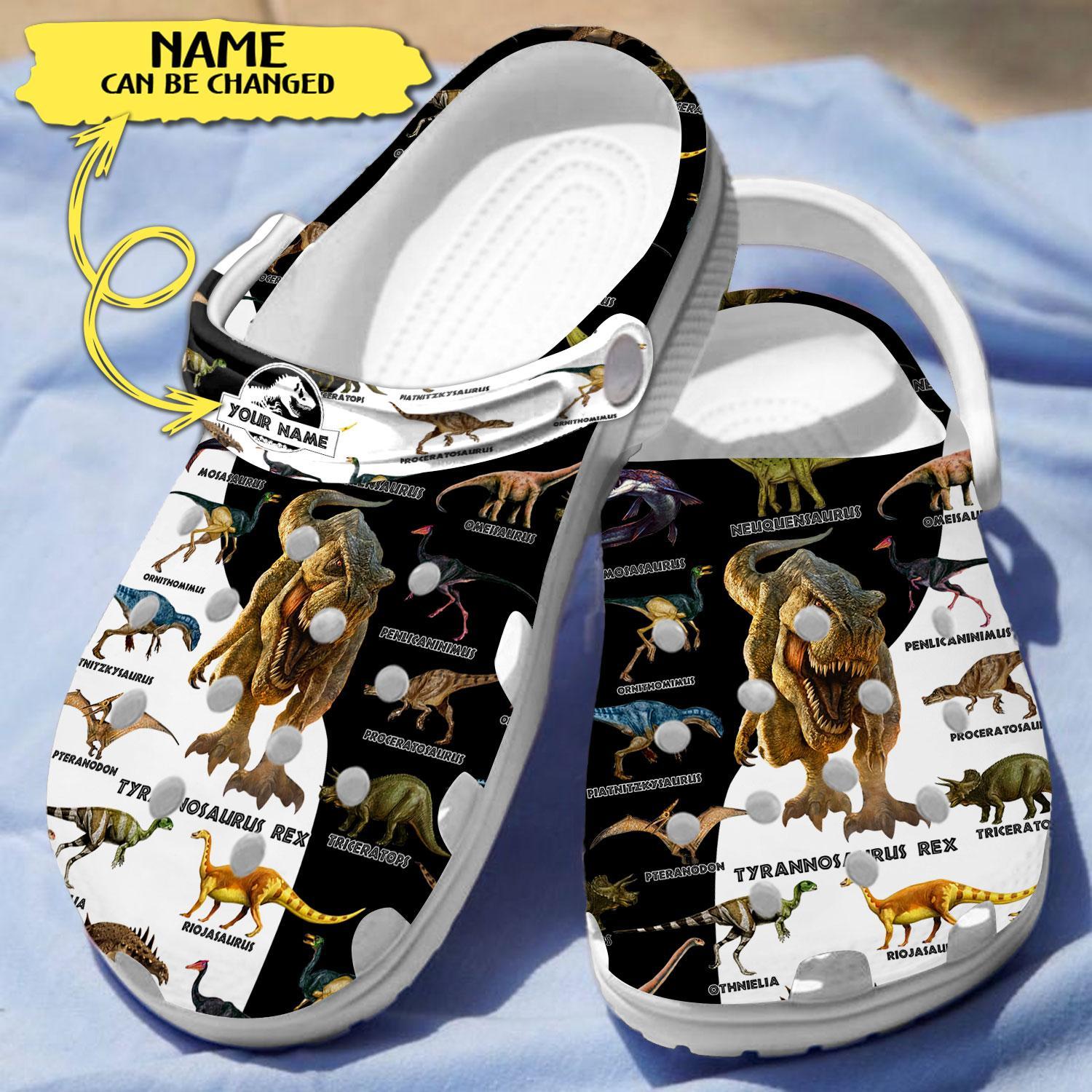 Merchidea Dinosaurs Collection Crocs Crocband Clogs Shoes Comfortable For Men Women and Kids