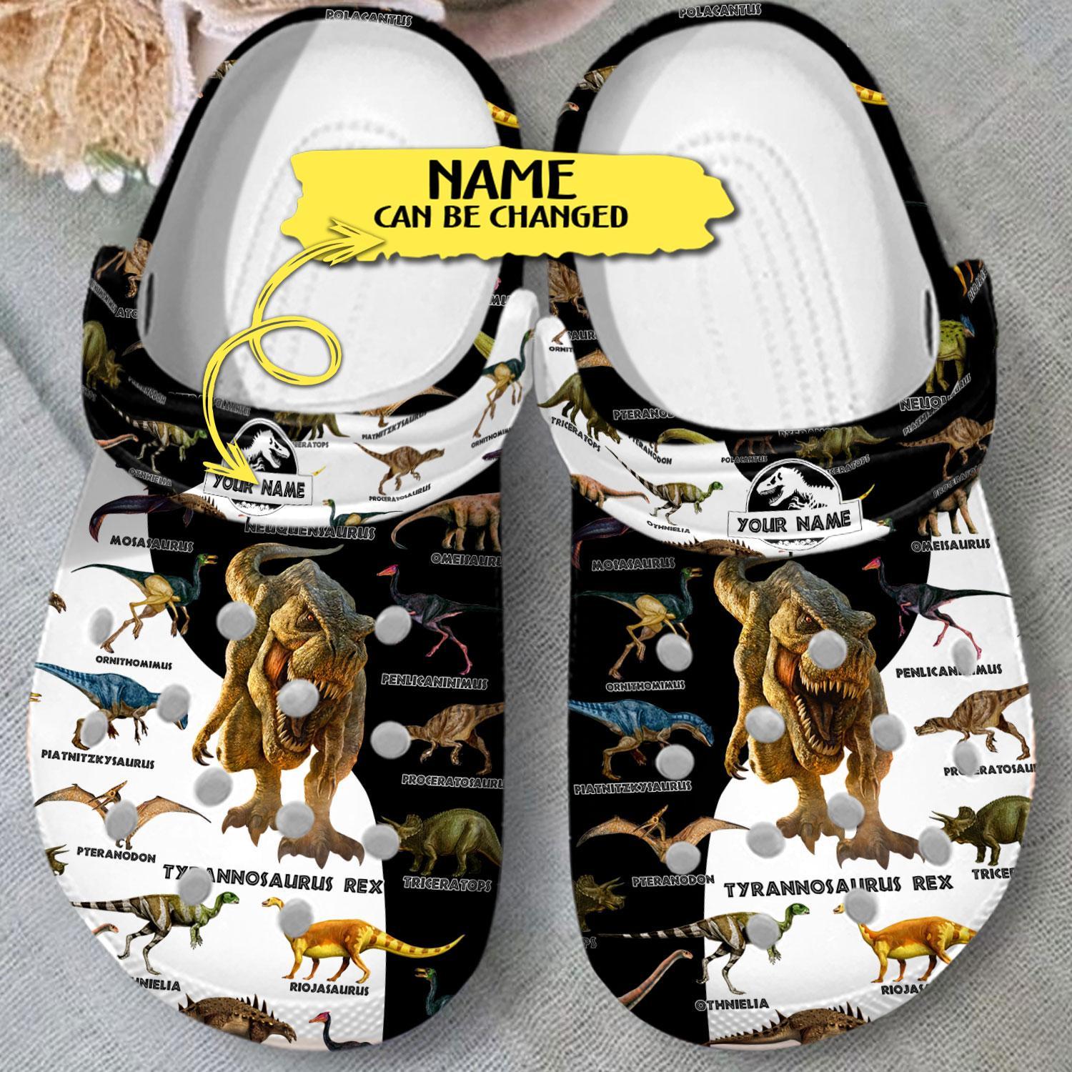 Merchidea Dinosaurs Collection Crocs Crocband Clogs Shoes Comfortable For Men Women and Kids