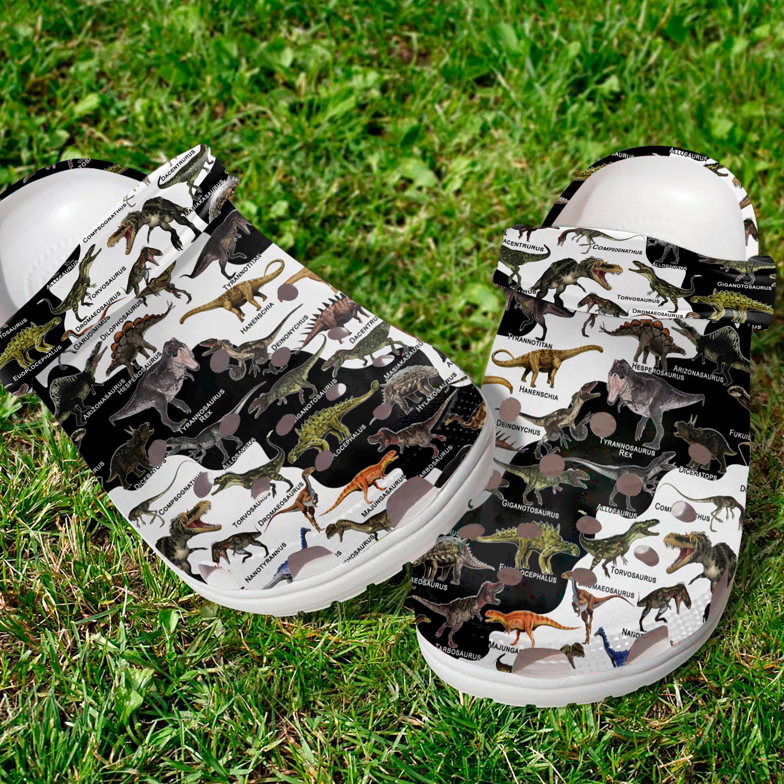 Merchidea Dinosaurs Of The World Crocs Crocband Clogs Shoes Comfortable For Men Women and Kids