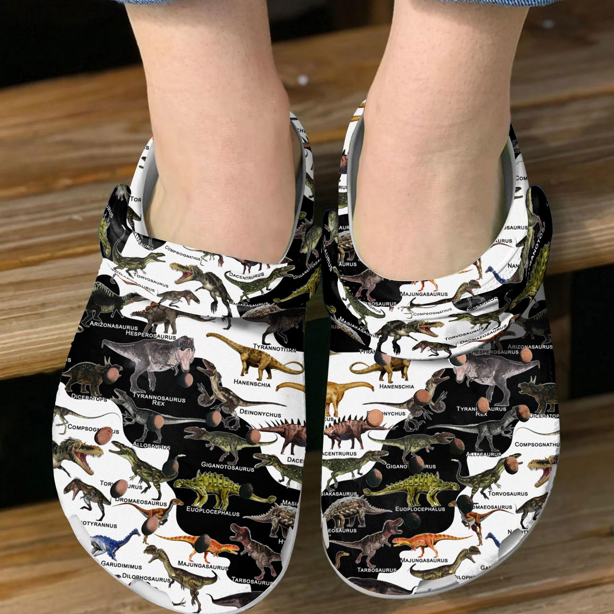 Merchidea Dinosaurs Of The World Crocs Crocband Clogs Shoes Comfortable For Men Women and Kids